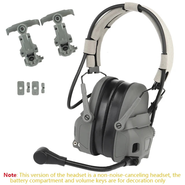 GEN 6 Tactical Headset Non-picking Noise-Cancelling Headset with Robotic Arm Mic for Hunting Paintball CS Militar Helmet
