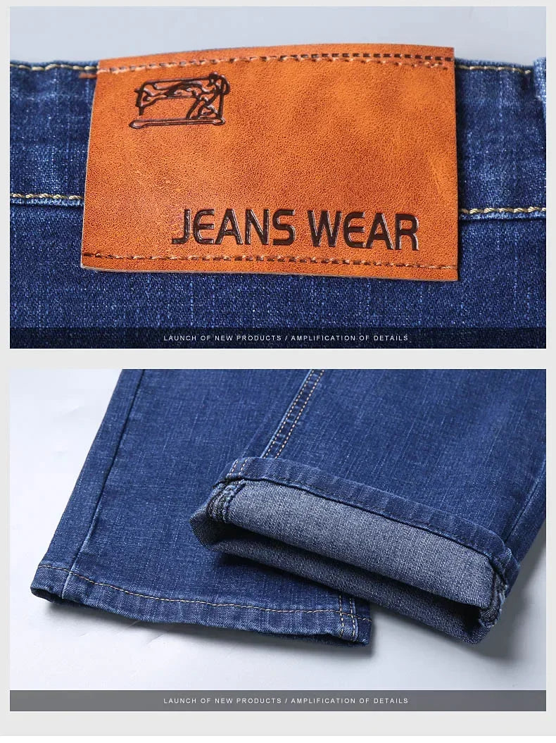 2025 Spring New Mens Slim Fit Classic Skinny Jeans Casual Street Style Casual Mens Skinny Jeans Male Slim Fit Pencil Denim Blue