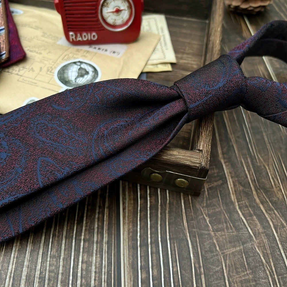 New Trendy Navy Brown Neckties For Men 7cm Formal Business Silk Neck Tie Shirt Suit Cravat Tuxedo Wedding Party Daily Wear Gifts