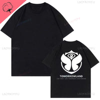 2025 Tomorrowlands Music EDC Electric Syllabic Wear Around The Disco Clothes Pure Cotton Man Women T-shirt Round Collar Tops