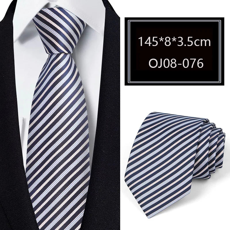 Luxury 56 Colors New Men's Tie Classic Floral Stripe Plaid 8cm Jacquard Neck Tie Necktie For Men Business Wedding Party