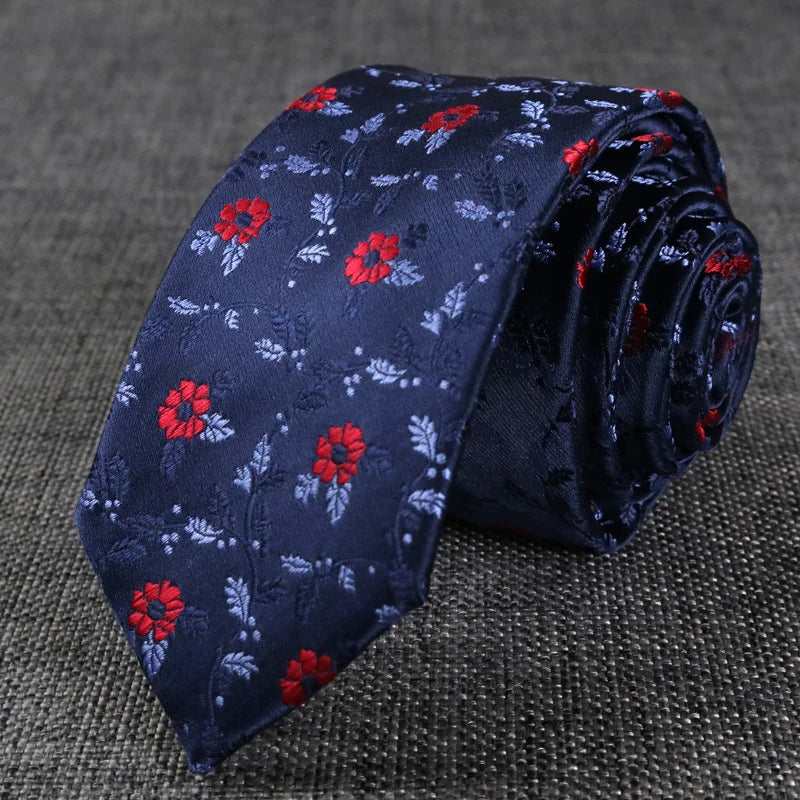 New Skinny 6CM Mens Necktie Slim Narrow Ties For Man Plaids Striped Paisley Jacquard Cravat Business Party Corbatas Neck Tie
