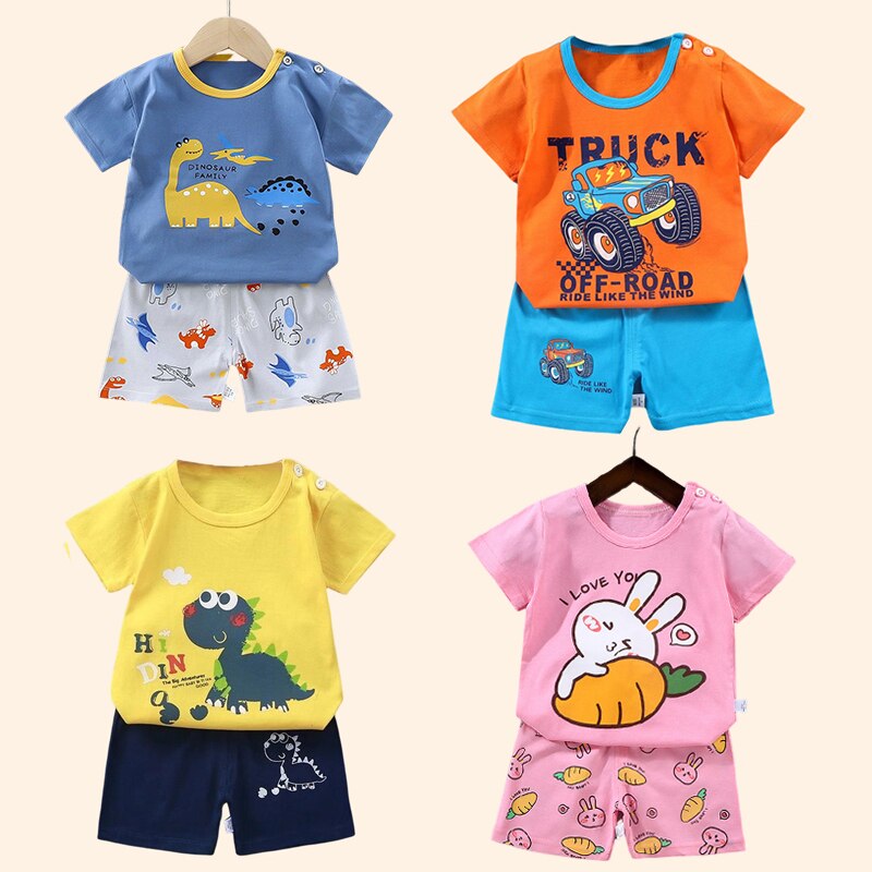 Children's Sets mother Kids Clothes Boys Girl T-shirt Shorts 2PCS Summer Cotton Short sleeve Baby Children Clothing Toddler Suit