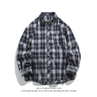Mens Shirts Men Clothing Retro Plaid Long Sleeve Shirt For Men Big Size Casual Shirt  Top For Spring Autumn Season