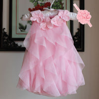 Christmas Baby Girls Dress Summer Chiffon Evening Birthday Party Dresses Kids Girl Clothes & Headband