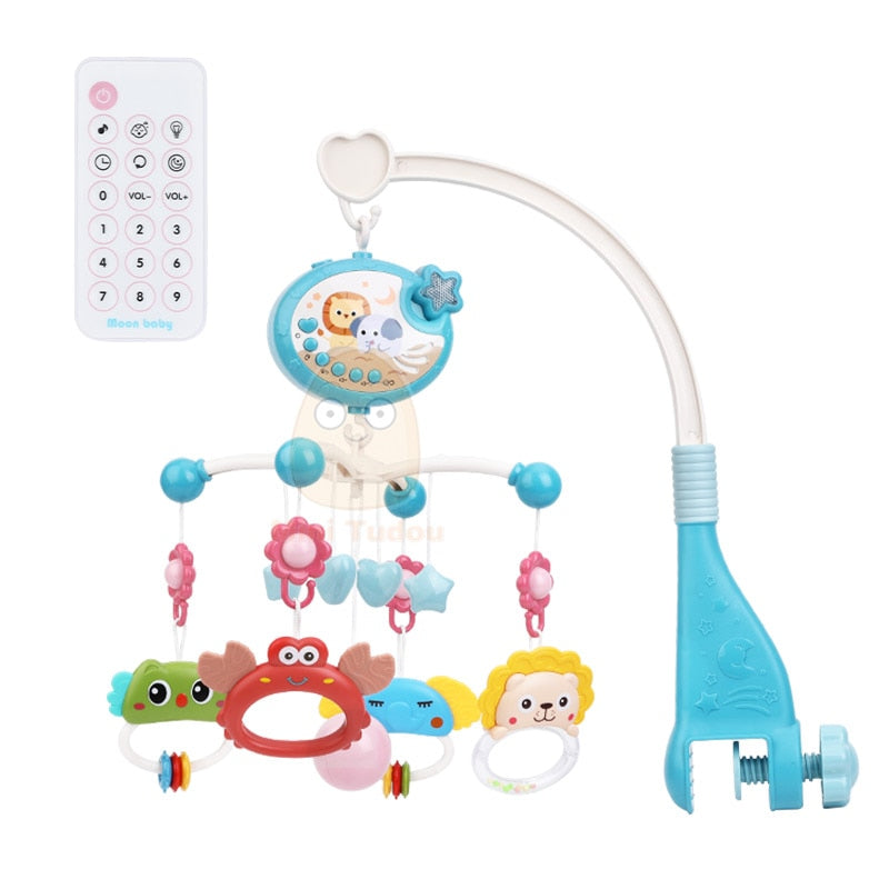 Baby Crib Mobile Rattle Toy For 0-12 Months Infant  Rotating Musical Projector Night Light Bed Bell Educational For Newborn Gift