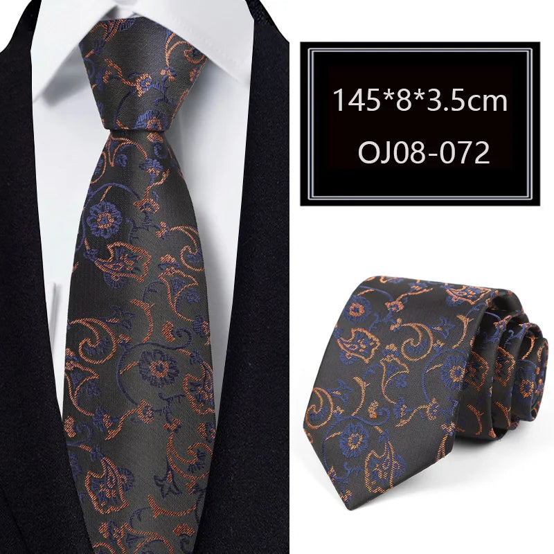 Luxury 56 Colors New Men's Tie Classic Floral Stripe Plaid 8cm Jacquard Neck Tie Necktie For Men Business Wedding Party
