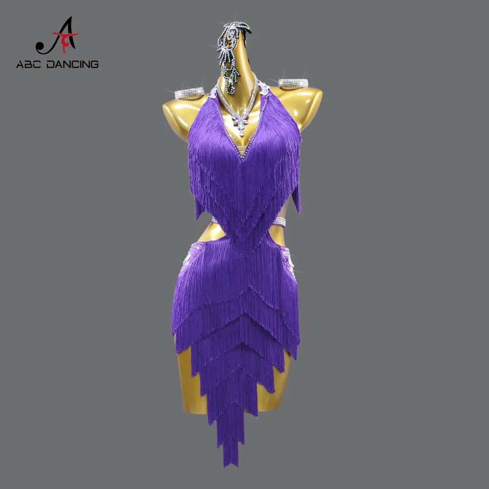 Female Dress Latin Dance Costume Women Competition Party Clothes 2025 New Girls Practice Stage Outfit Parties Ballroom Dancewear