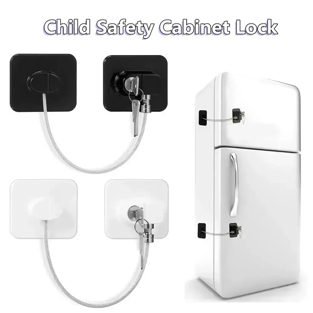 1Pcs Child Safety Lock - Multi-functional Cabinet Locks No Drill Needed for Refrigerator Lock Drawer& Closet  Window Lock Baby