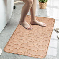 Foot Mat Coral Fleece Floor Mat Household Memory Foam Embroidered Bathroom Thickened Absorbent Floor Mat Door