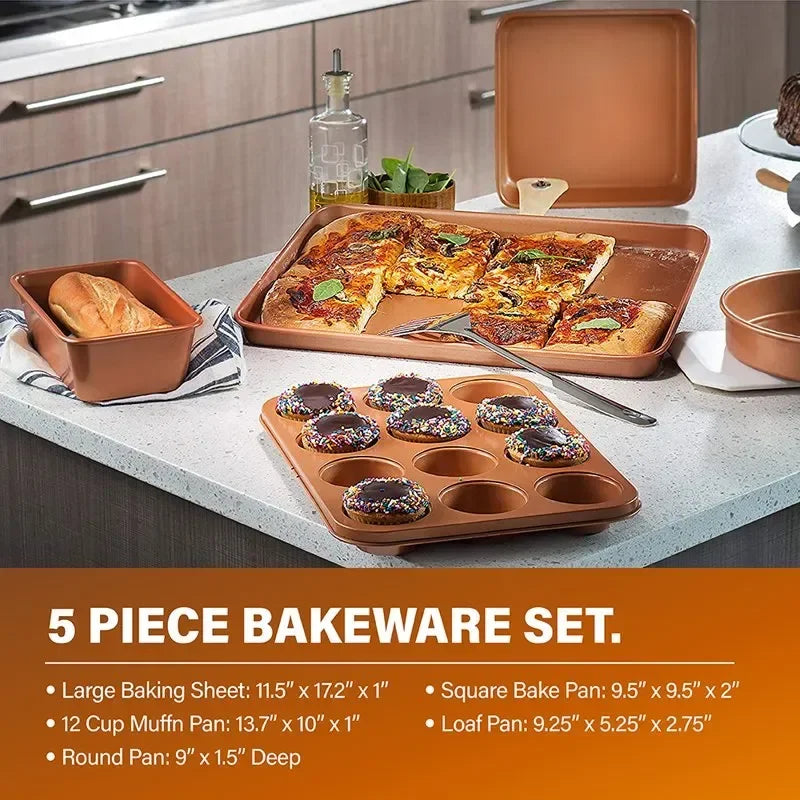 32 Piece Cookware Set, Bakeware and Food Storage Set, Nonstick Pots and Pans