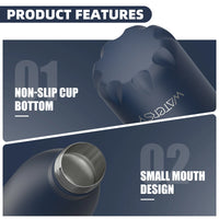 WATERSY 500ml Insulated Water Bottle, Stainless Steel Thermal Leakproof Flask, BPA-Free Double Walled Vacuum Bottle for Sports