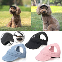 Pet Baseball Caps Cute Dog Sun Hats Puppy Wear-resistant Peaked Cap Summer Outdoor Sun-proof Universal Solid Oxford Caps