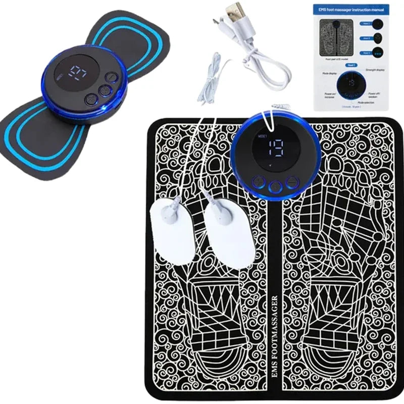 EMS Neck Massager Electric Muscle Stimulator Cervical Sticker Massage Patch Low Frequency Pulse Pads Body Pain Relief Masajeador