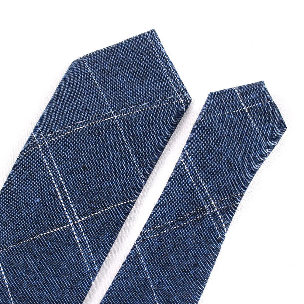 Cotton Skinny Tie For Men Women Casual Plaid Neck Tie For Party Business Wedding Neckties Adult Suit Slim Neck Ties For Gifts