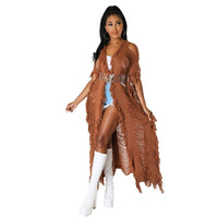 Sexy Beach Cover Ups for Swimwear Women Crochet Hollow out tassel Kimono Swimsuit