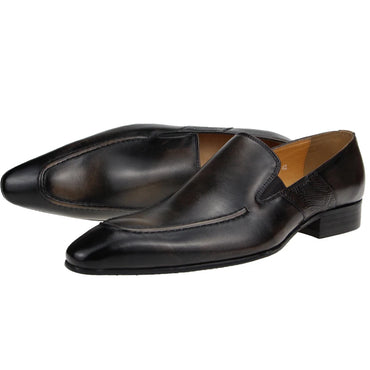 Purely Handmade Genuine Cow Leather Shoes Men's Sapato Social Formal Wedding Dress Shoes Loafers Pointed Toe Stylish Shoe
