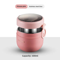 600ml Food Thermal Jar Insulated Soup Cup Thermos Containers Stainless Steel Lunch Box Thermo Keep Hot Vaccum Cup With Spoon