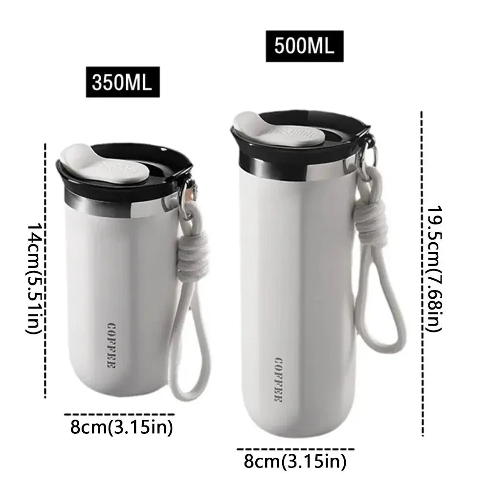 Portable 350ML/500ML Stainless Steel Insulated Cup Leak-Proof with Lid Vacuum Flask Double Wall Water Cup Commute Use