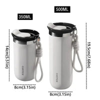Portable 350ML/500ML Stainless Steel Insulated Cup Leak-Proof with Lid Vacuum Flask Double Wall Water Cup Commute Use