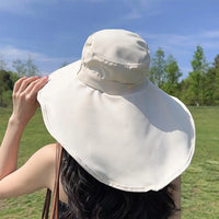 Outdoor Sun Bucket Hat for Women Girls Wide Brim Sun Hat Women Anti-UV Protection Hiking Fisherman Cap Neck Protection Sun Visor
