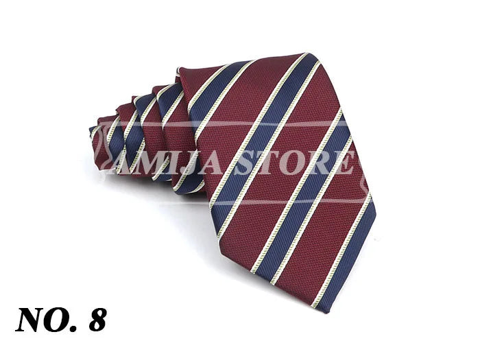 New Striped Tie Men's 8cm Ties Business New Year Gift Classical Necktie Office Accessories Men Costume Daily Wear Wedding Party