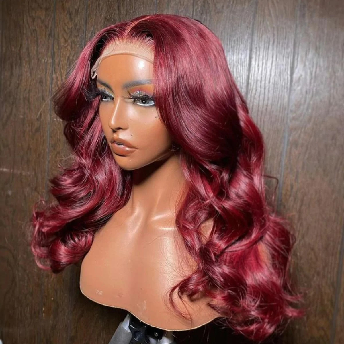 99J Burgundy Red Wig Synthetic Lace Wigs For Women Body Wave Glueless Pre Plucked Hairline Wig With Baby Hair Women Wigs