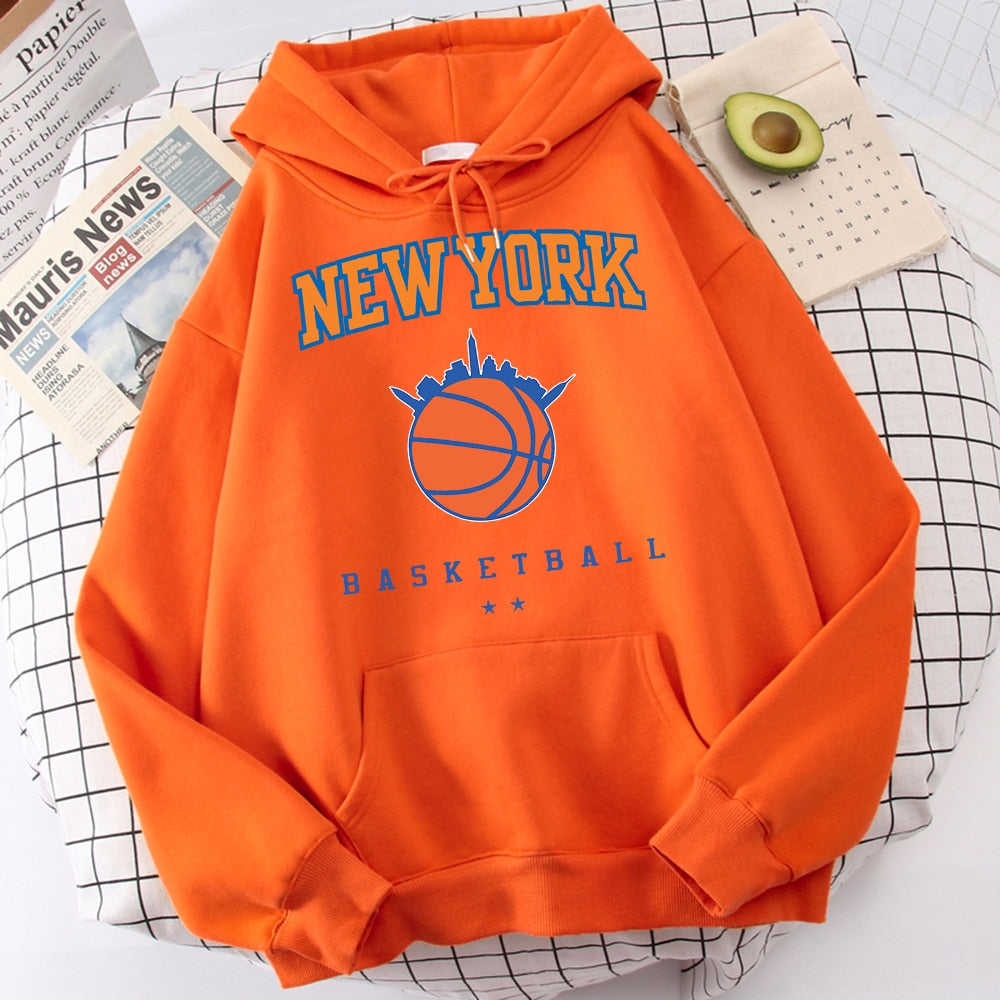 Male Casual Fashion Hoodies Cool Print Hip Hop Sweatshirt New York Basketball Funny Hooded Fleece Men&#39;s Soft Harajuku Pullover