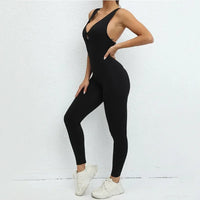 Fashion Sexy Hollow Scrunch Monkeys Women Gym Sport Jumpsuit Raises Butt White Black Female Yoga Fitness Overalls Summer Outfits