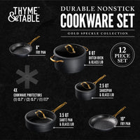 Thyme & Table Non-Stick Pots and Pans 12-Piece Cookware Set pots and pans set  cooking pots set