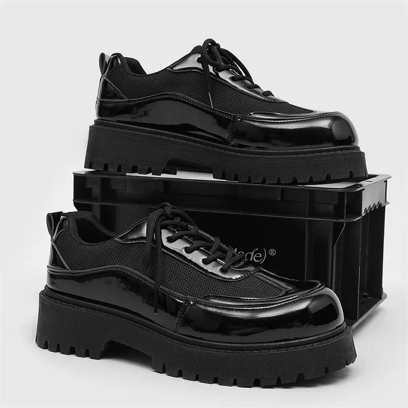 Shoes for Men High Quality Trend Casual Shoes Men Leather Original British Thick Sole Comfort Derby Shoes Sneaker Zapatos Hombre