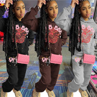 Thick Hoodie Top 2 Piece Pants Sets 2022 Winter Women Outfit Y2K Streetwear Clothes Hoodies Two Piece Set Tracksuit Pullover