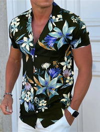 Men's Shirt Button Summer Floral Shirts for Men Street 3d Print Plus Size Hawaiian Beach Breathable Short Sleeve