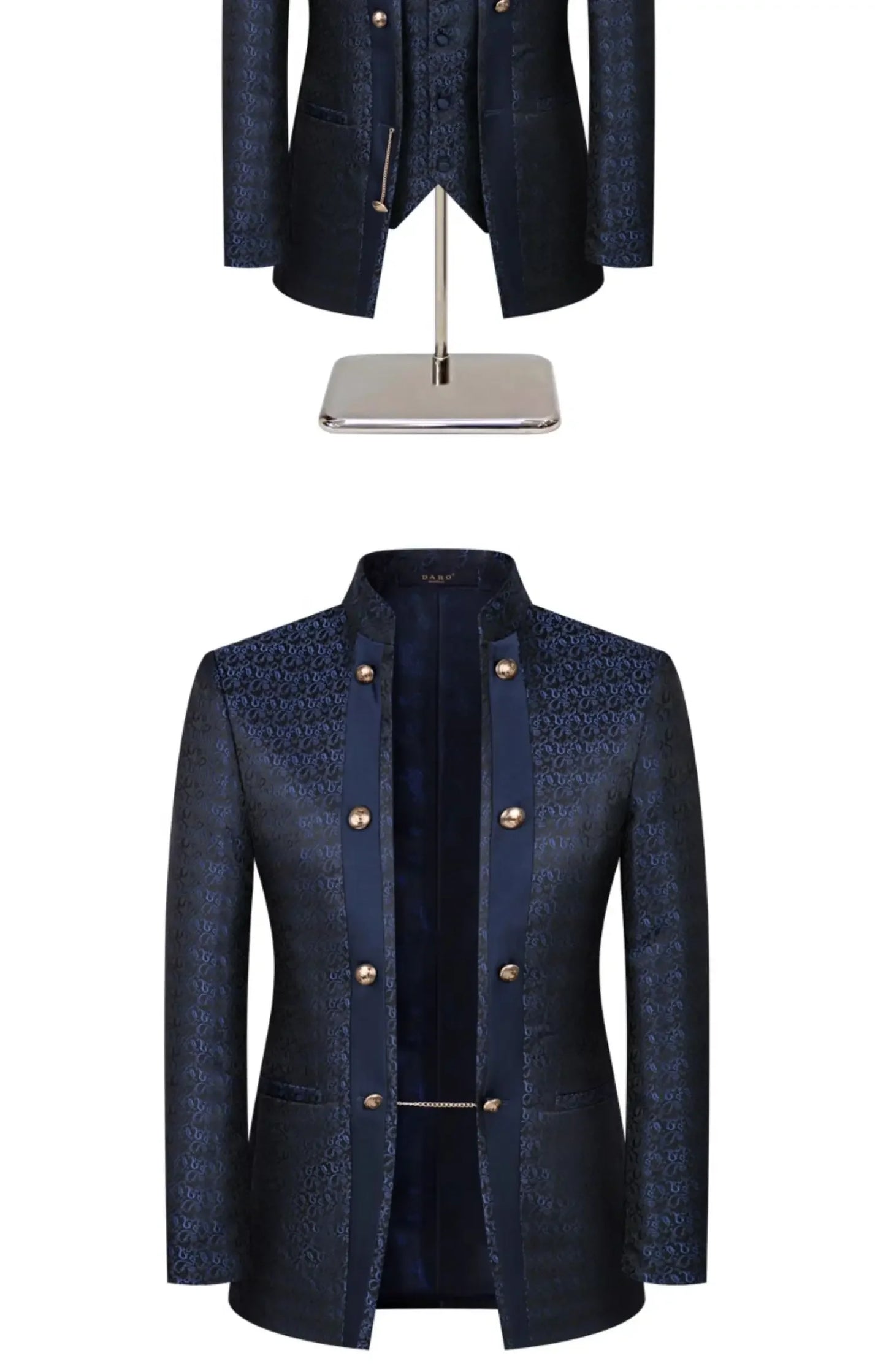 2025 New Wedding Host Performance Men's Suit Dress Three-piece Botanical Floral Pattern  Blazer  for Men with Pants and Vest