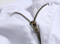 Punk Street Style Ripped Skinny Jeans Men Vintage Wash Solid Denim Trouser Mens Casual Slim Fit Pencil Denim Holes Pants 2024