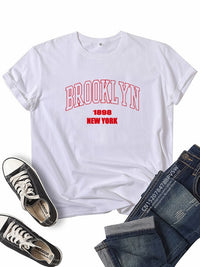 Brooklyn New York Women T Shirt Girl Graphic Printed Fashion Harajuku 2023 Streewear Clothes Causal Female Y2K Tops Tee