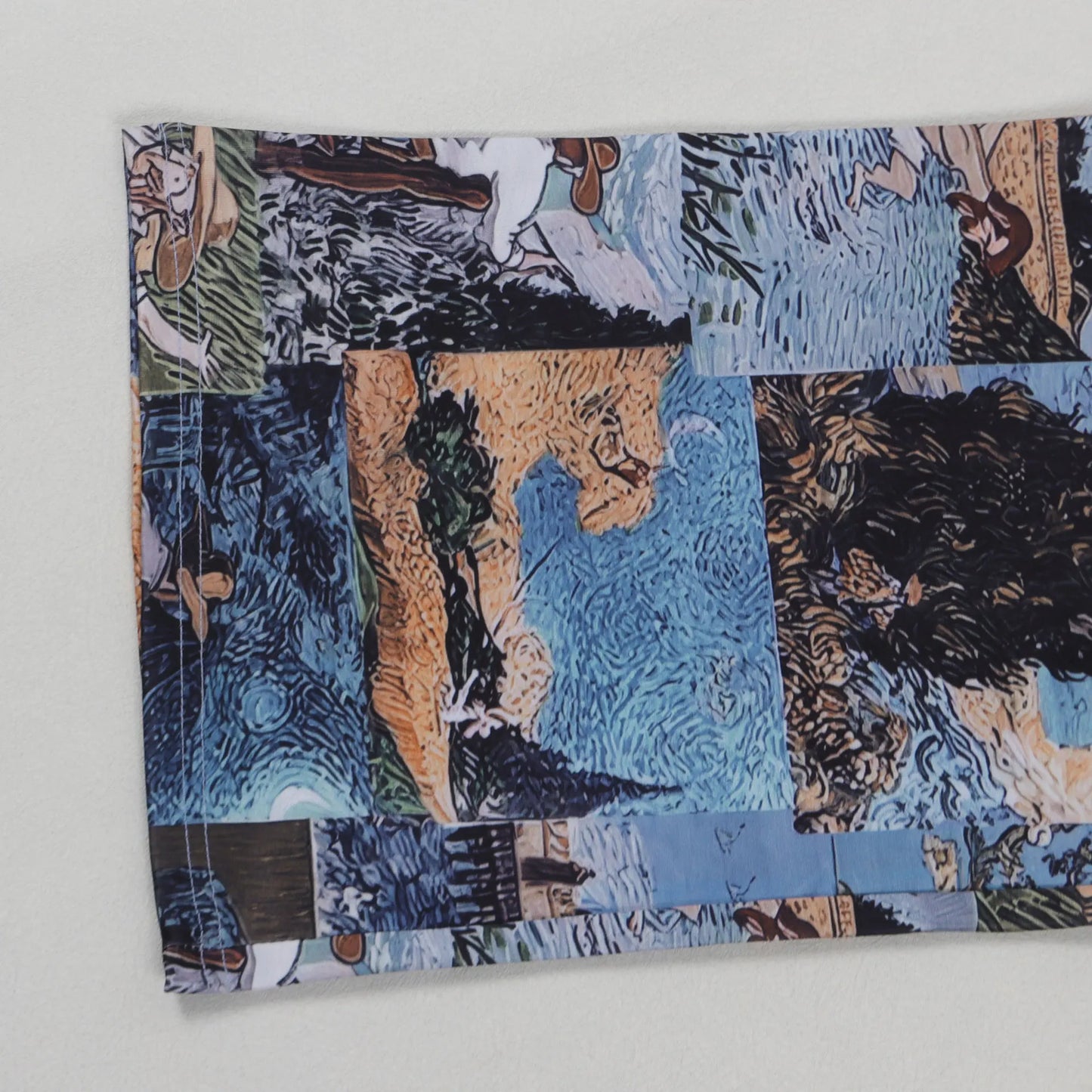 Sister Star Women's Oil Painting Ink Splash Printing Drawstring Tie Lace Multi-Pocket Loose Skinny Straight Pants Two Piece Set