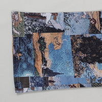 Sister Star Women's Oil Painting Ink Splash Printing Drawstring Tie Lace Multi-Pocket Loose Skinny Straight Pants Two Piece Set