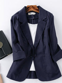 Fashion Women Jacket Casual Solid Blazers Work Outerwear Slim Office Lady Coat Spring Autumn Chic Clothing Tops New 2023