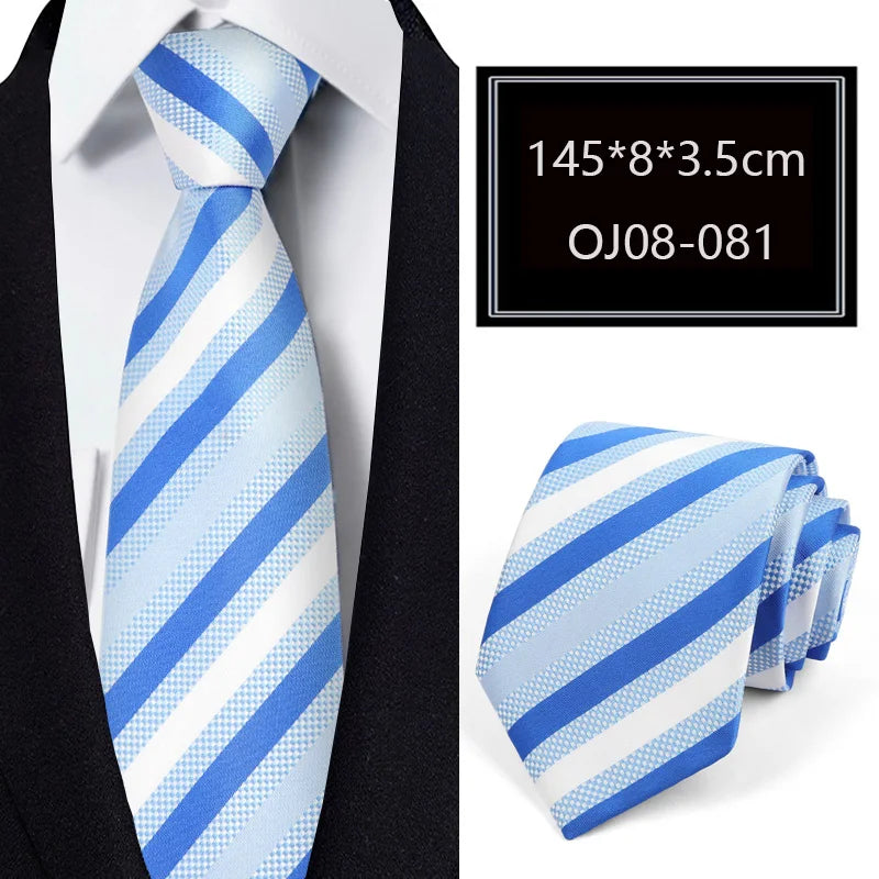Luxury 56 Colors New Men's Tie Classic Floral Stripe Plaid 8cm Jacquard Neck Tie Necktie For Men Business Wedding Party