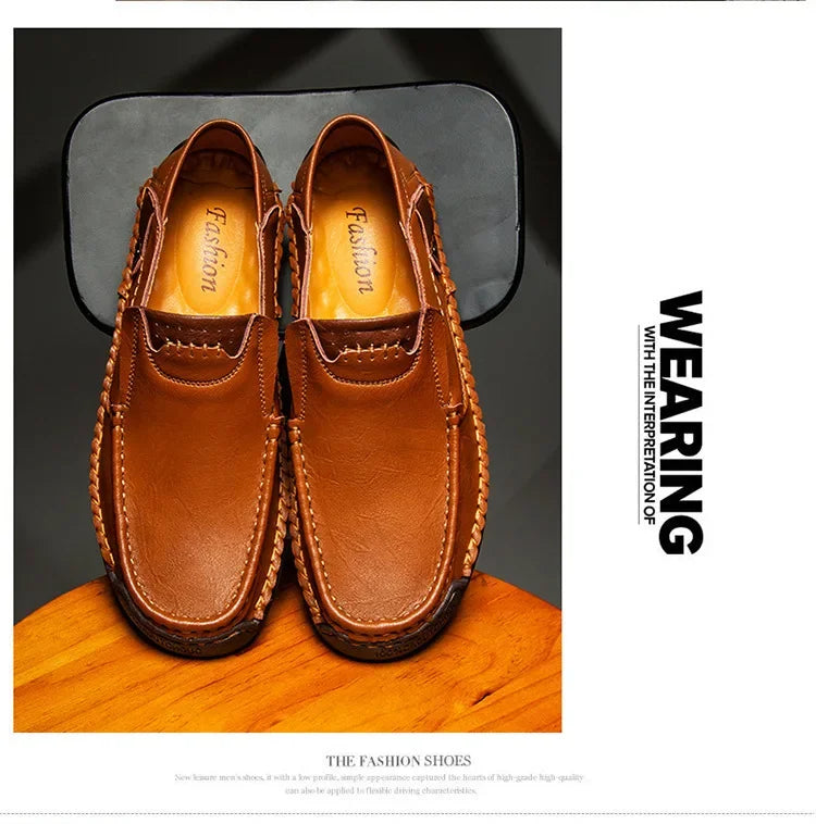 Mens Loafers Breathable Slip on Italian Driving Shoes Chaussure Homme Genuine Leather Men Handmade Casual Shoes
