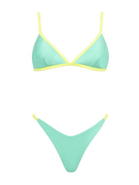Miyouj Triangle Swimsuits Bandage Bikinis Bordered Swimwear Solid Bathsuit Sexy Two Piece Suit Low Waist Swimsuit Women Bikini