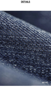 Maden Retro Blue Logging Mens Jeans with Washed Denim Loose Fit Cotton And Non-Elastic Waist Daily Wear Casual Pants