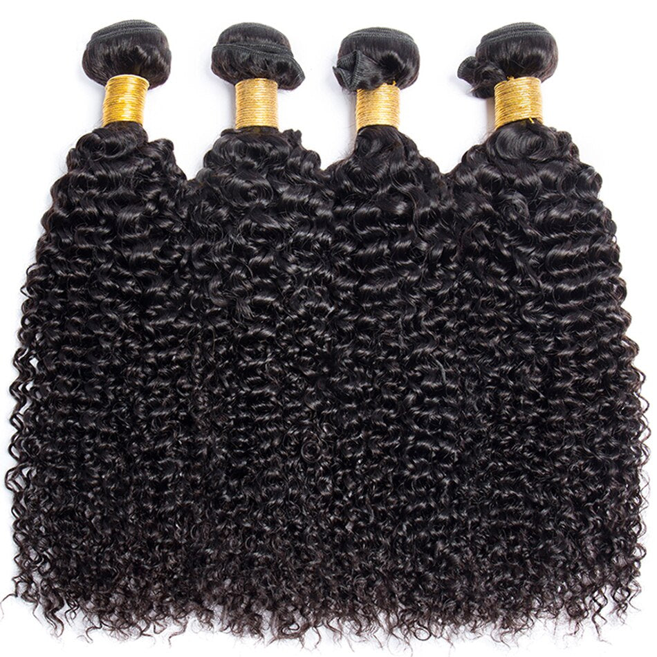 Brazillian Kinky Curly Hair Bundles With Closure Brazilian Hair Weave 3 Bundles with Closure Human Hair Extension capelli umani