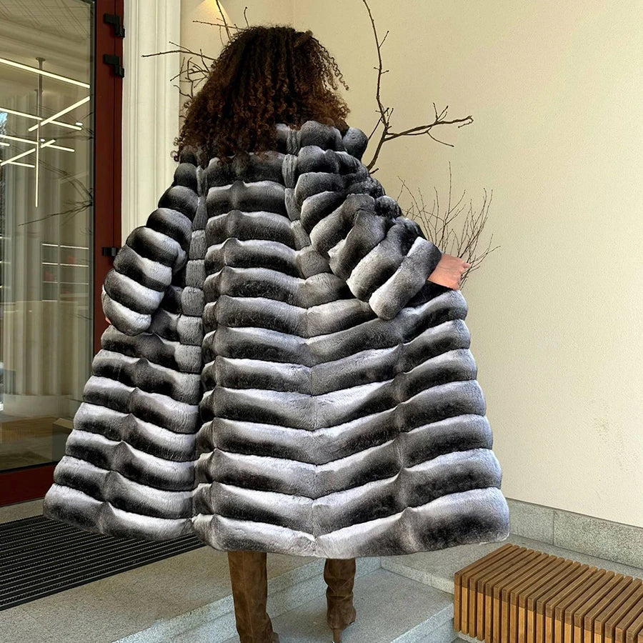 Winter Natural Rex Rabbit Fur Coat Women Short Fur Jackets Chinchilla Fur Best Seller Real Fur Jacket