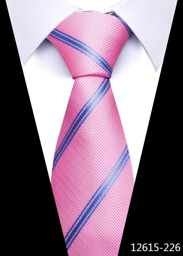 Newest Style 8 cm Necktie Man Blue Golden Striped Wedding Accessories Performance Tie Men Necktie Gravatas Fit Business