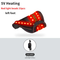 Carbon Fiber Portable Red Light Electric Heating Foot Protector - Vibration Massage Relieves Foot Numbness, Stiffness and Pain