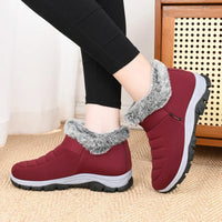 Women's Winter Shoes for Middle-Aged and Elderly Mothers, Non-Slip Women's Velvet Warm Grandma Fashion Snow Boots and Short Boots