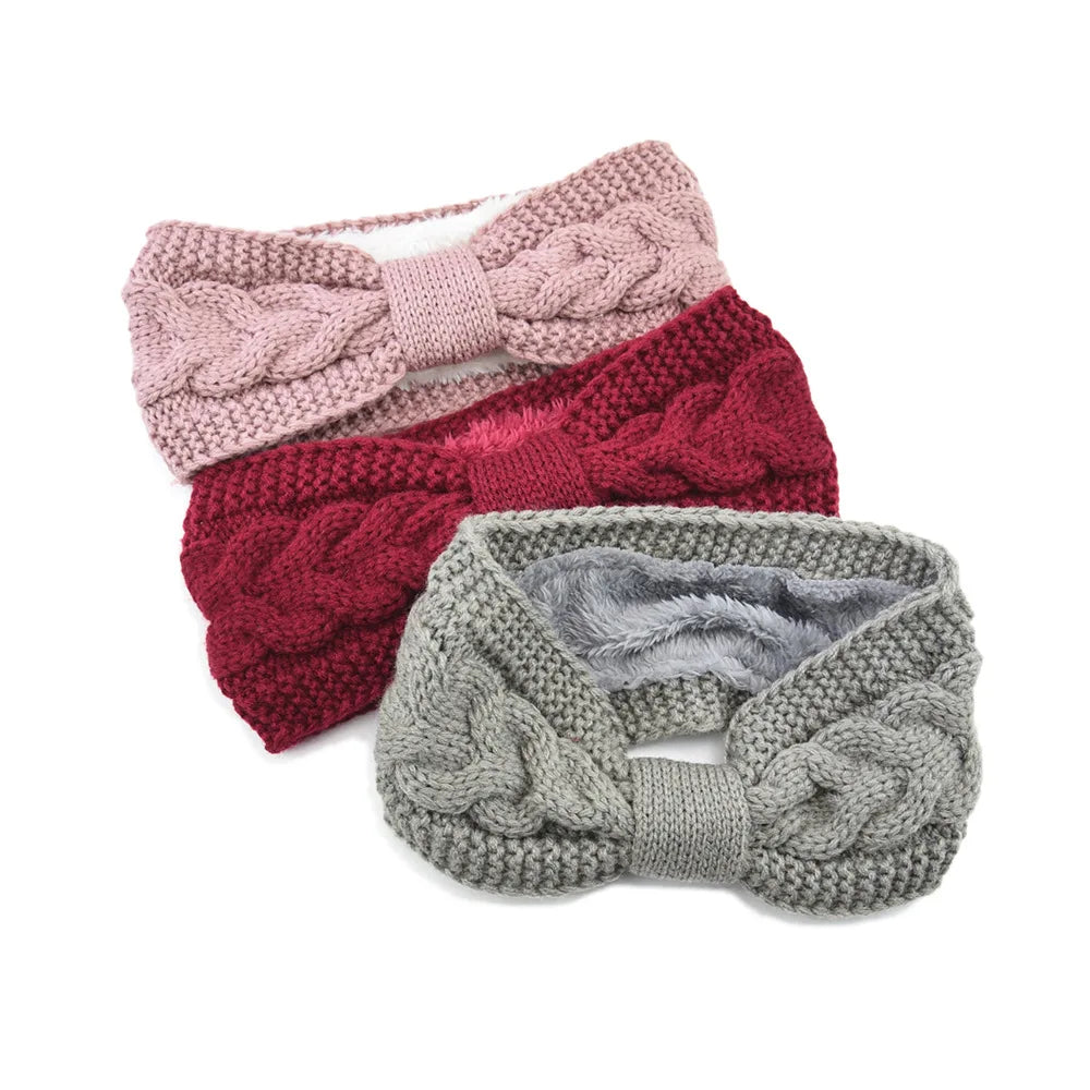 Winter Knitted Headbands for Women Warm Woolen Knitting Ear Warmer Cross Knot Turban Headwear Girls Hair Band Hair Accessories