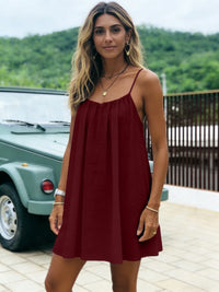 New Women's Off-Shoulder Loose Dress Pure Color Strap Casual Fashionable Summer Gown Cross-Border Loose Fit Maxi Dress